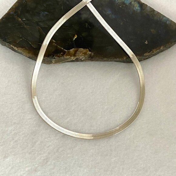 Sterling Silver 925 TJC 5MM Polished Flat Herringbone Chain Necklace 18" 14g - Picture 13 of 16